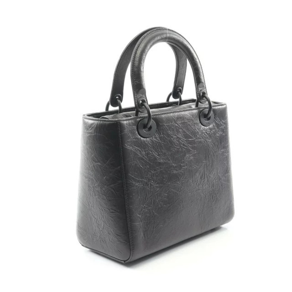 Dior Handbag Leather Black LADY